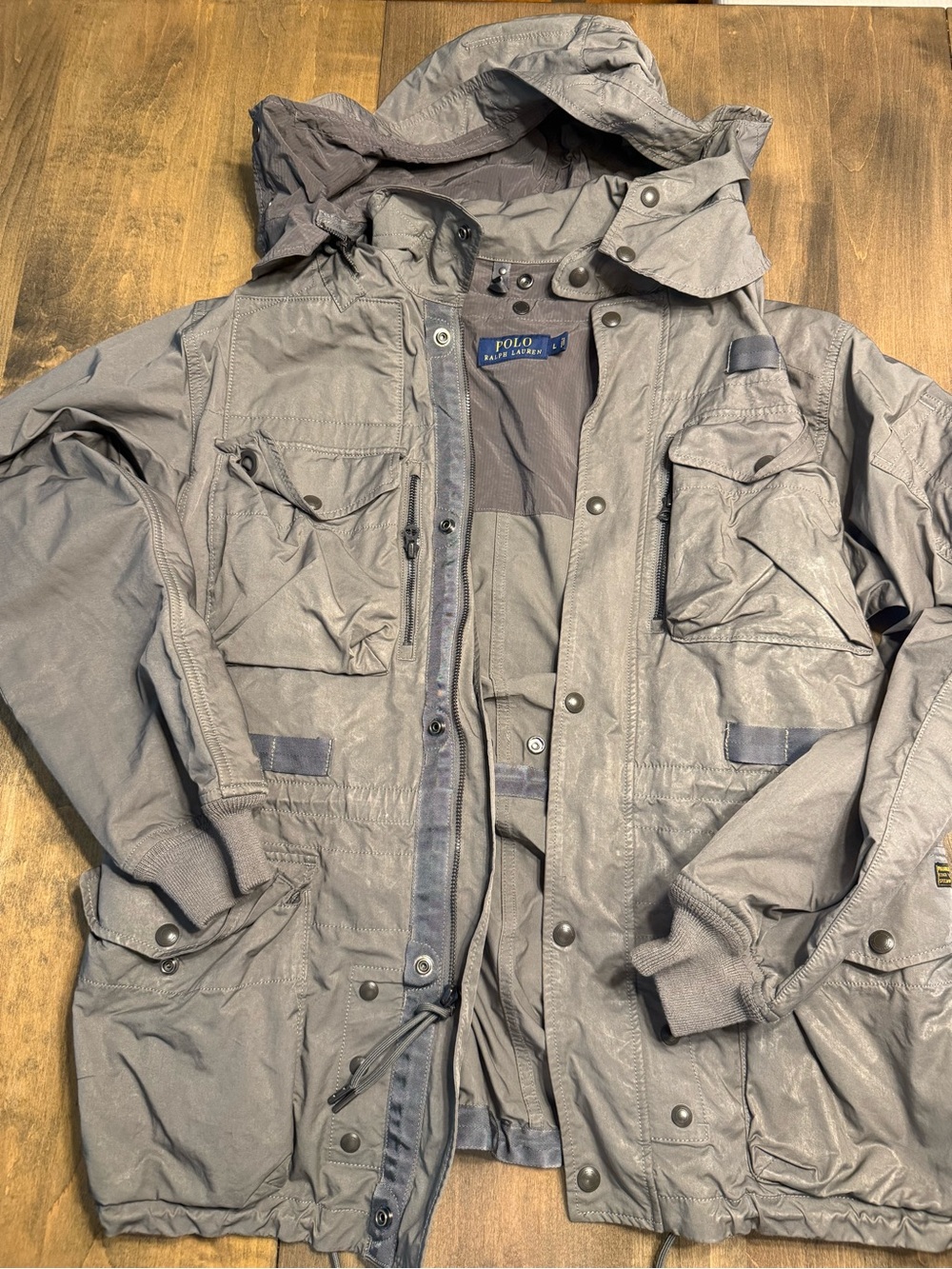 Polo by Ralph Lauren Men's Hooded Field Jacket in Gray
